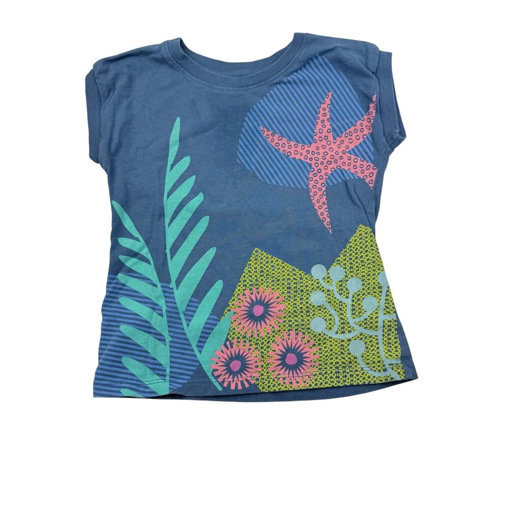 Tea Collection Blue Sea Life Tee, Size 4